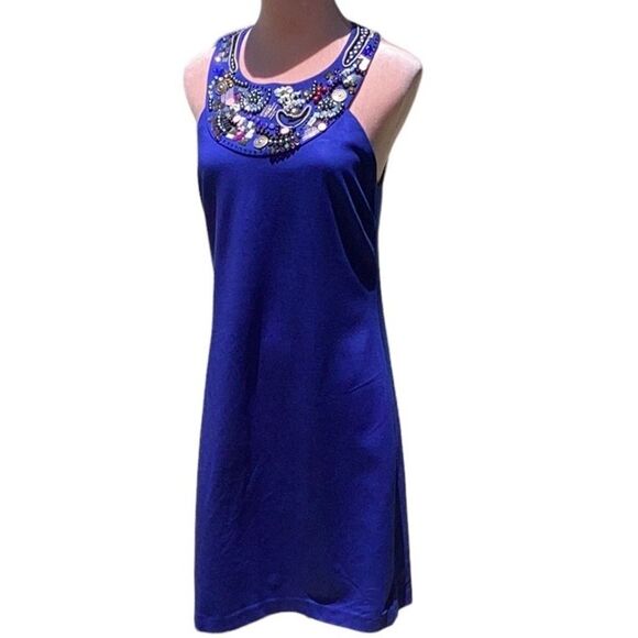 TRINA TURK SPRING SUMMER SLEEVELESS DRESS STONE BEADS PEARLS BLING MEDIUM - Picture 4 of 10